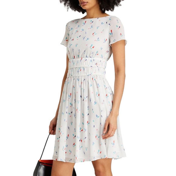 Emporio Armani Abstract Petal-Printed Creponne Dress - Picture 1 of 6